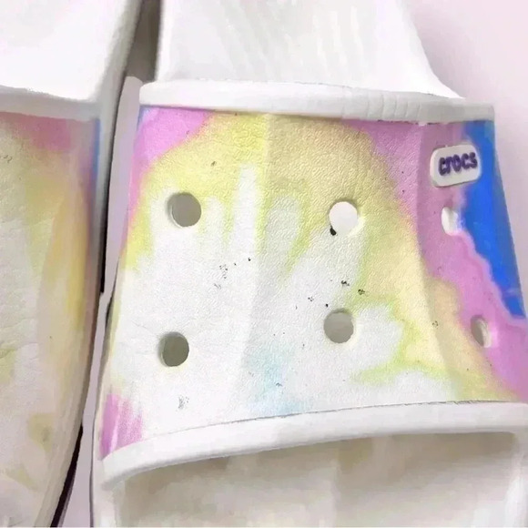 Crocs Bayaband Pastel Tie Dye Mania Slide Sandals Men’s 7 Iconic Comfort - Picture 3 of 6